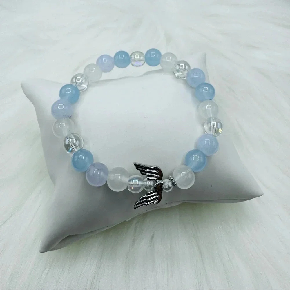 Angel Wings Blue Beaded Bracelet
